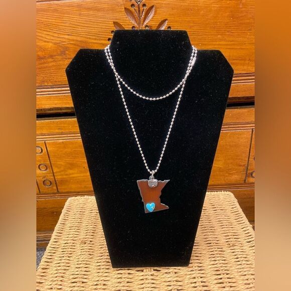 Minnesota Rustic Necklace on a Ball Chain - Picture 1 of 3